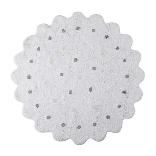 Bílý bavlněný ručně vyráběný koberec Lorena Canals Biscuit, průměr 140 cm