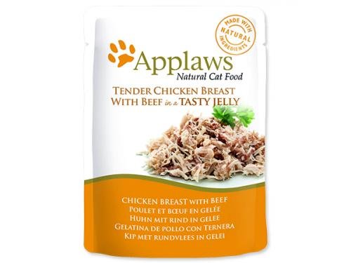 Kapsička Applaws Cat Pouch Chicken with Beef in Jelly 70 g