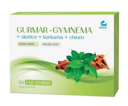 GURMAR-GYMNEMA+skořice+kurkuma 60 vega tob.SETARIA