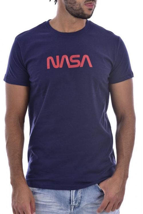 Originální NASA tričko ROUND NECK BIG WORM - Navy Barva: Modrá, Velikost: M