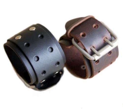 Kožený náramek na ruku - černý