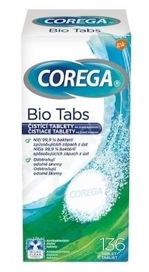 Corega Bio Antibakteriální tablety 136 ks