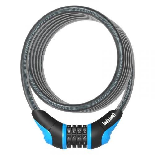 Zámek Onguard spirála 1800x10mm modrý, stavitelný kód, držák