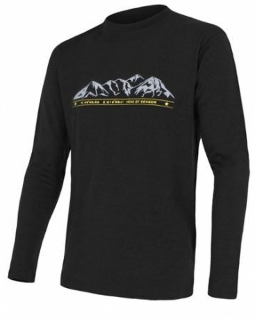 Pánské triko Sensor Merino Wool PT Hory dl.r. Velikost: L / Barva: černá Sensor 2:21258-59769