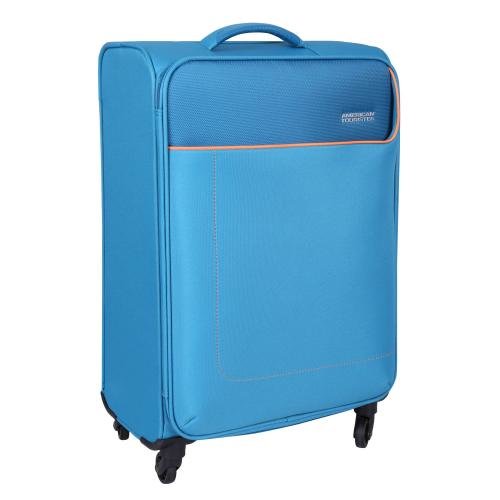 Tyrkysový cestovní kufr