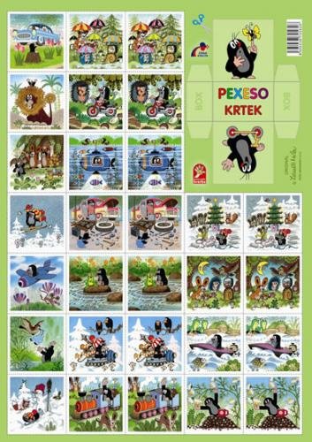 Pexeso Krtek papírové společenská hra 32 obrázkových dvojic