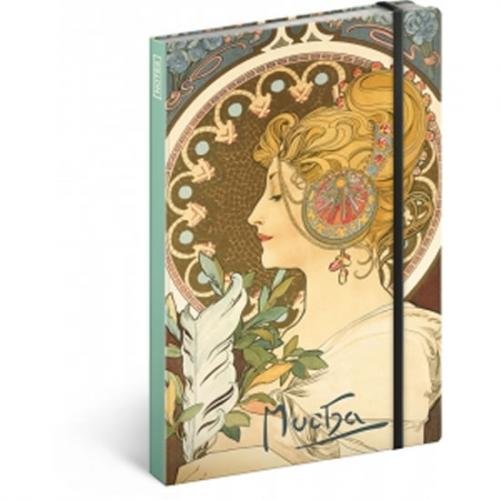 Notes - Alfons Mucha/Pero, nelinkovaný, 13 x 21 cm - neuveden