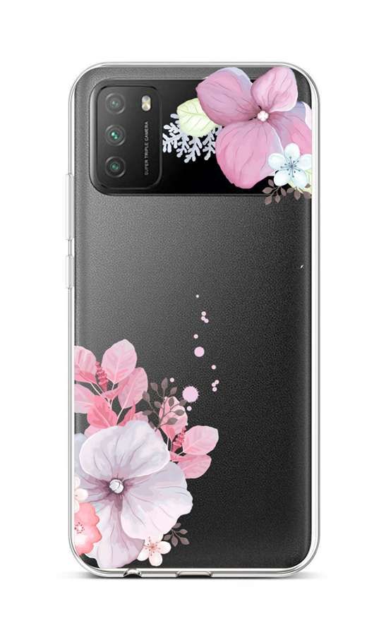Kryt TopQ Xiaomi Poco M3 silikon Violet Blossom 60629