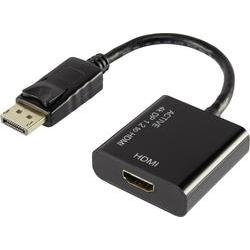 DisplayPort / HDMI adaptér [1x zástrčka DisplayPort - 1x HDMI zásuvka] černá lze šroubovat Renkforce