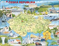 Puzzle MAXI - Mapa ČESKO  atraktivní místa/77 dílků - neuveden