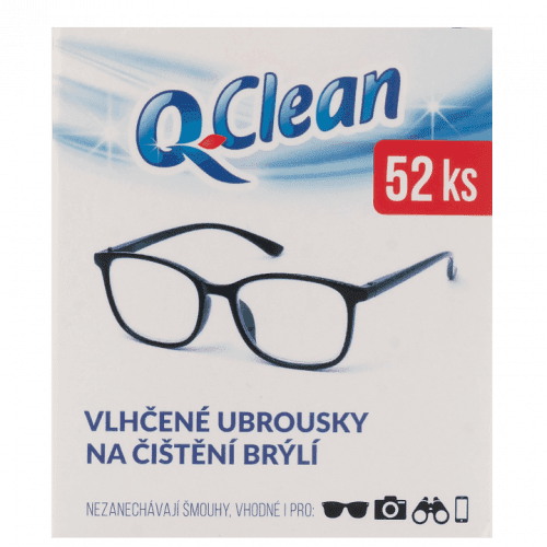 Q-Clean Vlhčené ubrousky na čištění brýlí 52 ks