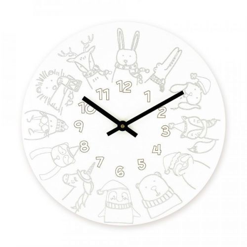 Originální dřevěné nástěnné hodiny Dosan s dětskými motivy k DIY vybarvení. Voskovky jsou součástí balení. Pro vybarvení jsou také vhodné temperové barvy nebo lihové fixy (nejsou s Nástěnné hodiny Dosan