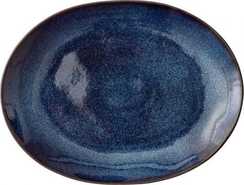 Modrý kameninový servírovací talíř Bitz Mensa, 30 x 22,5 cm
