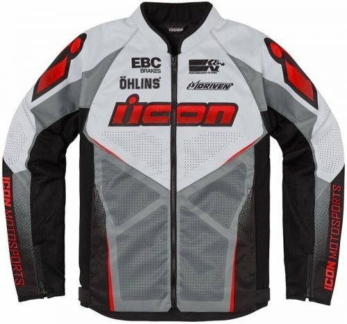 ICON - Motorcycle Gear Hooligan Ultrabolt™ Jacket Red 2XL Textilní bunda
