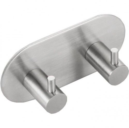 SAPHO Samolepící dvojháček, kulatý, broušená nerez (32202)