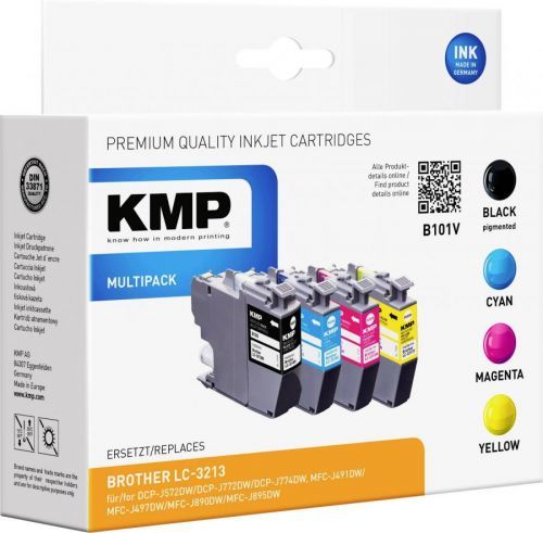 KMP Ink set náhradní Brother LC-3213VAL kompatibilní kombinované balení černá, azurová, purpurová, žlutá B101V 1539,4005