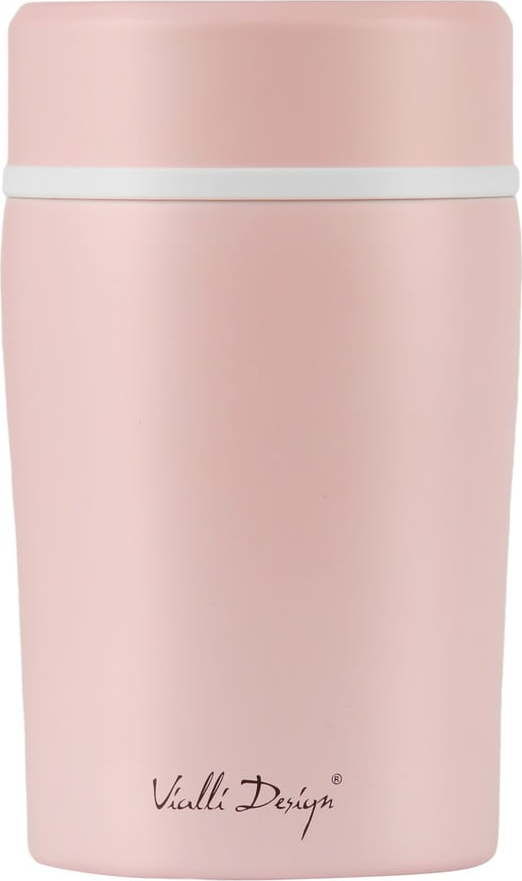Růžová cestovní termoska na oběd Vialli Design Fuori, 500 ml