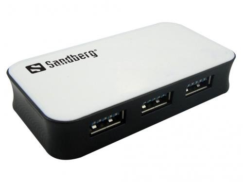 Sandberg Hub USB 3.0, 4 porty, bílo-černý