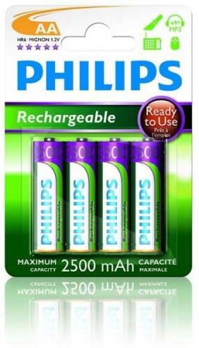 Philips AA 4ks 2500mAh Rechargeables (R6B4RTU25/10) - II. jakost