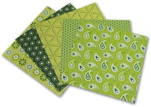 Folia - Max Bringmann Origami papír Basics 80 g/m2 - 10 x 10 cm, 50 archů - zelený