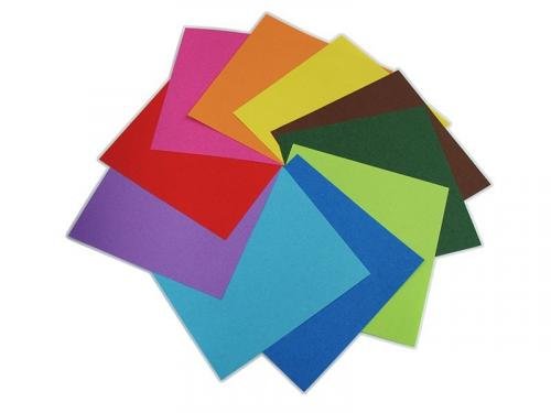 Folia - Max Bringmann Origami papír 70 g/m2 - 10 x 10 cm, 100 archů v 10-ti barvách