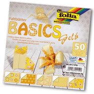 Folia - Max Bringmann Origami papír Basics 80 g/m2 - 15 x 15 cm, 50 archů - žlutý