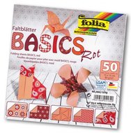 Folia - Max Bringmann Origami papír Basics 80 g/m2 - 15 x 15 cm, 50 archů - červený