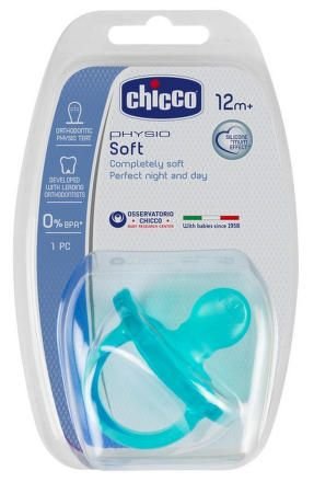 CHICCO Celosilikonový dudlík Physio Soft 16-36m modrý