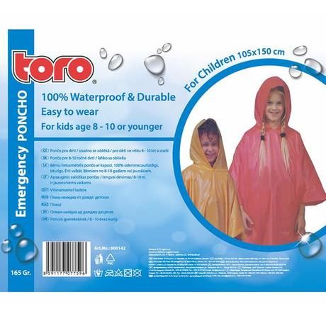 TORO PONCHO PLÁŠTĚNKA PRO DĚTI 8-10 LET, VEL: 105X150CM