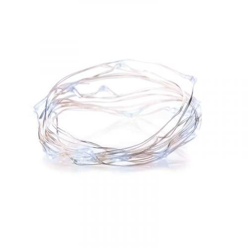 Vánoční osvětlení EMOS D3AC07 ZY1950 20LED nano řetěz stříbrný 1,9m 2xAA studená bílá s časovačem