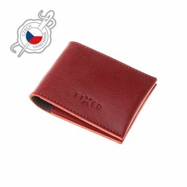 FIXED Wallet Kožená peněženka z pravé hovězí kůže červená