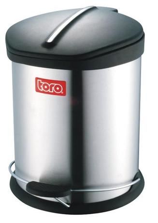 TORO Koš na odpadky s plastovým víkem, objem 5 l, 23 x 27 cm