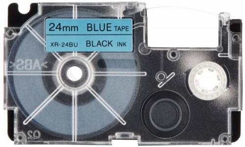 Kompatibilní páska s Casio XR-24BU1, 24mm x 8m, černý tisk / modrý podklad