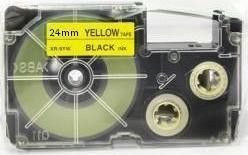 Kompatibilní páska s Casio XR-24YW1, 24mm x 8m, černý tisk / žlutý podklad