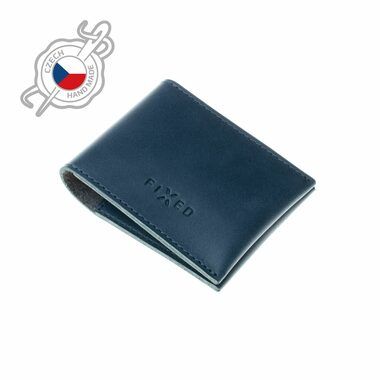 FIXED Wallet Kožená peněženka z pravé hovězí kůže modrá