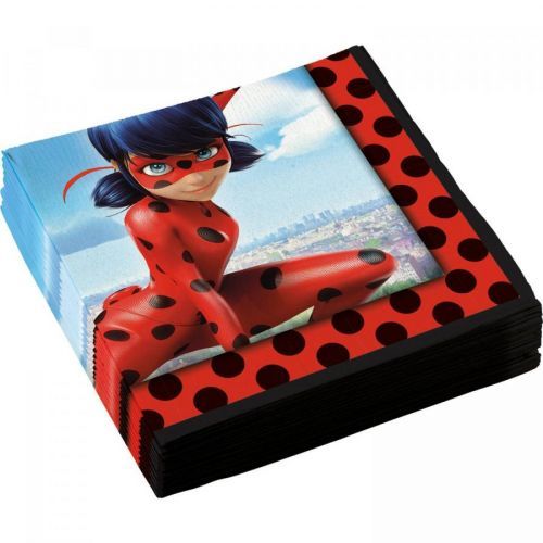 Ubrousky 20ks 33x33cm Miraculous - Ladybug Amscan