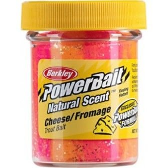 Berkley Power Bait Extra Scent - Pstruhové Těsto - SÝR Růžovo-oranžová + Glitter 50g
