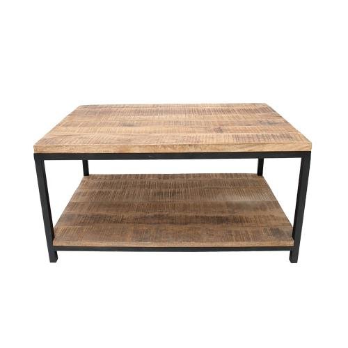 Černý konferenční stolek s deskou z mangového dřeva LABEL51 Vintage XL