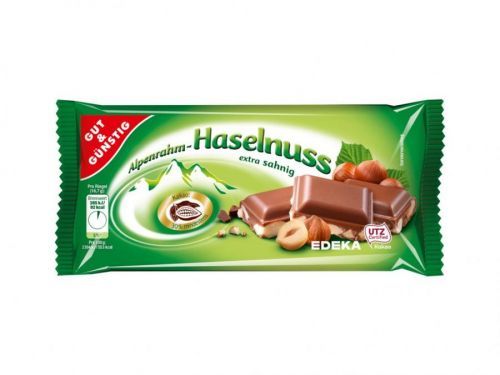 Gut und Günstig (Německo) G&G Mléčná čokoláda s lískovými ořechy 100g