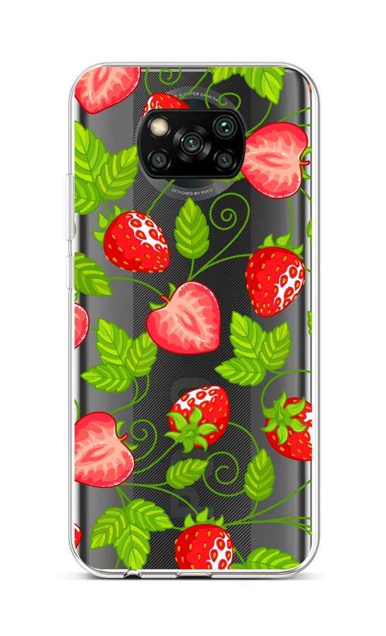 Kryt TopQ Xiaomi Poco X3 silikon Strawberries 60855