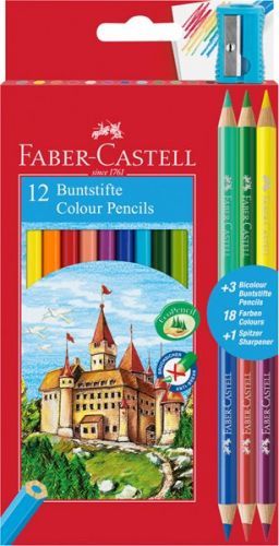 Pastelky Faber-Castell šestihranné Promo balení, 12ks + 3 ks