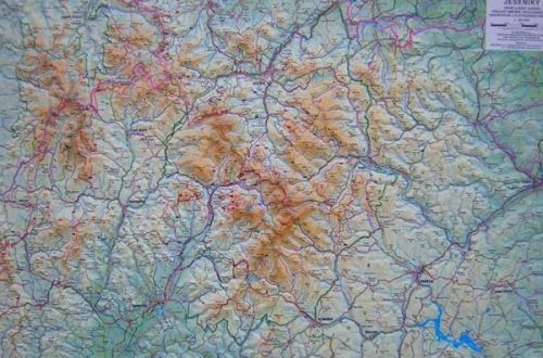 Jeseníky - reliéfní nástěnná mapa - 1:80 000