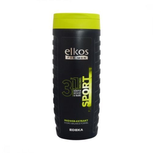 Elkos (Německo) ELKOS FOR MEN Sprchový gel pro muže 300ml Vůně Elkos: Sport Ingwer-Extrakt (zelená) - s výtažkem ze zázvoru 3v1