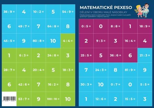 Pexeso - Matematika - Dělení v oboru malé násobilky  - PhDr. Martin Staněk