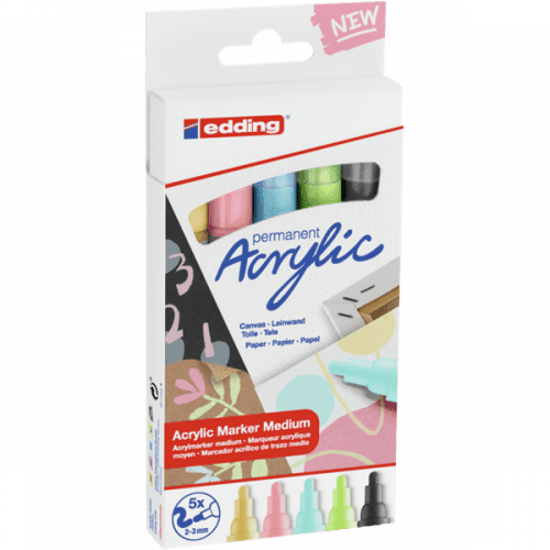 Edding Akrylový popisovač e-5100/5 M, sada Pastel