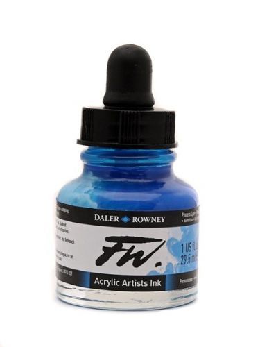 Umělecká akrylová tuš Daler Rowney 29,5 ml - Process Cyan