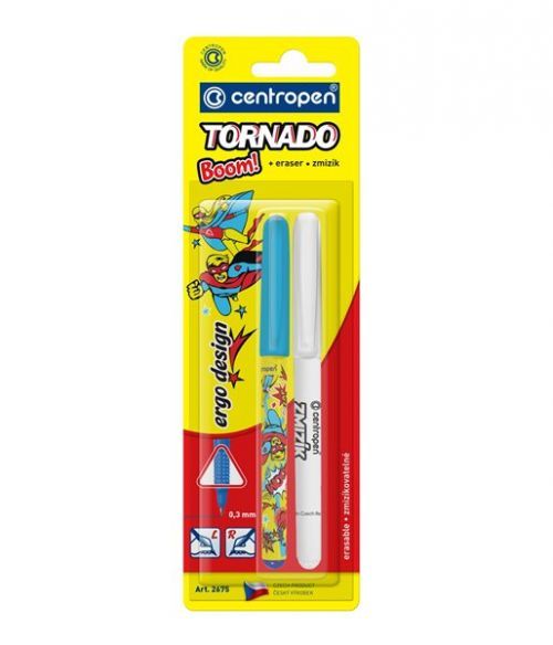 Centropen Popisovač 2675/2 Tornádo Boom + zmizík, mix barev