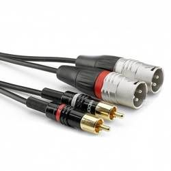 Kabelový adaptér Hicon HBP-M2C2-0150 [2x cinch zástrčka - 2x XLR zástrčka 3pólová], 1.50 m, černá