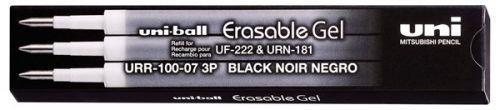 Náhradní náplň pro gumovací pero UNI 0,7 mm, 3 ks - černá
