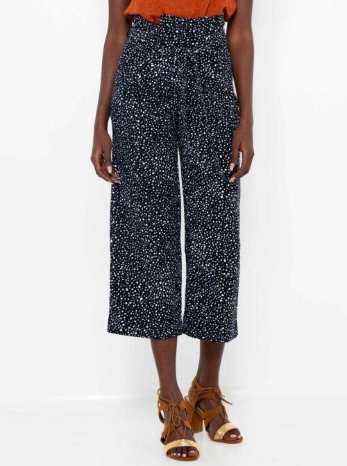 Černé puntíkované culottes CAMAIEU